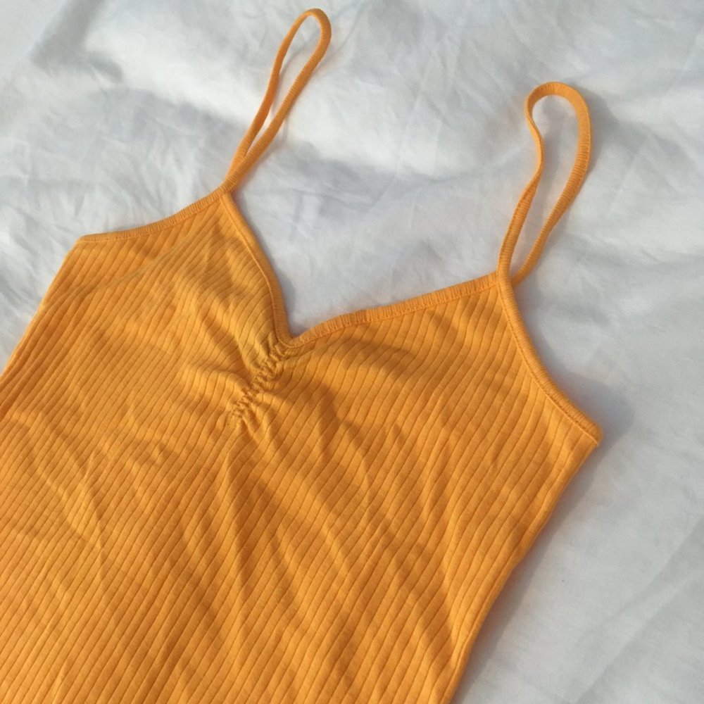 Topshop Ribbed Cropped Tank Top
